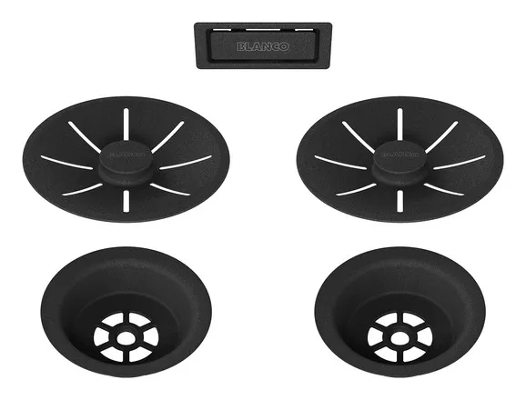 Отводная арматура Blanco InFino® с переливом черный матовый две чаши 239979 (preview 1)