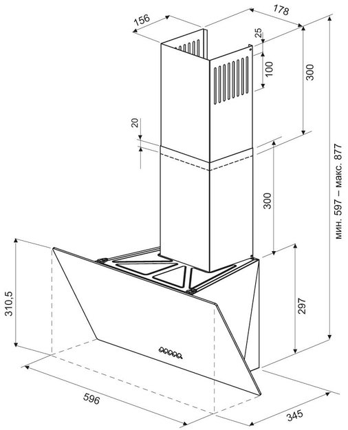Вытяжка Krona JINA 600 BLACK PB (preview 12)