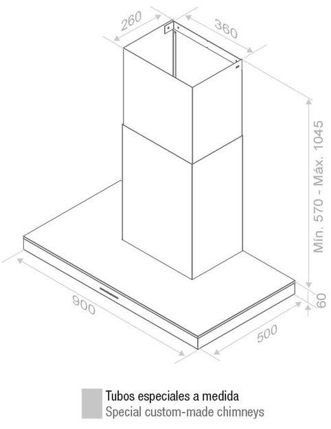 Вытяжка Pando P-417/90 IX 1250 ECO (фото 5) Вытяжка Pando P-417/90 IX 1250 ECO (preview 5)