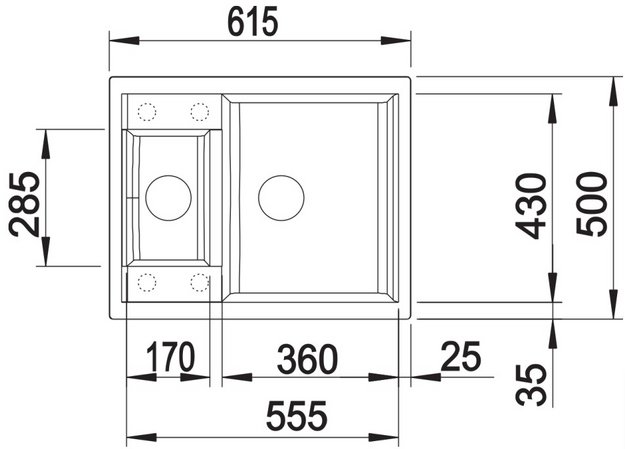 Мойка BLANCO METRA 6 Silgranit черный (preview 3)