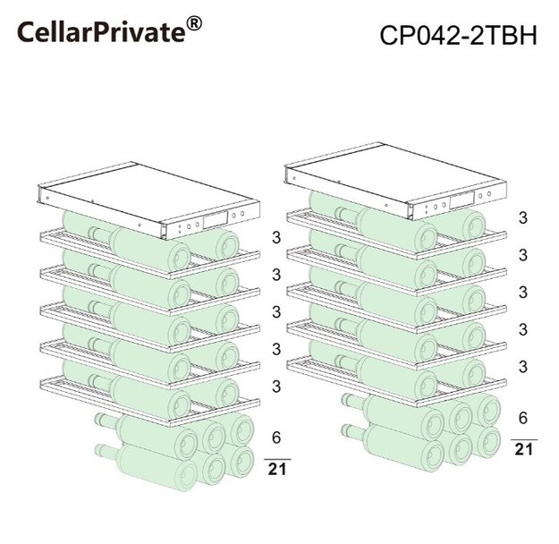 Встраиваемый под столешницу винный шкаф CellarPrivate CP042-2TBH (фото 9) Встраиваемый под столешницу винный шкаф CellarPrivate CP042-2TBH (preview 9)