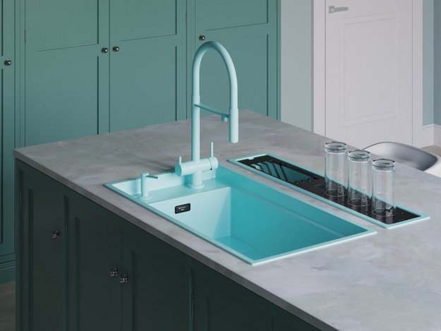 Мойка Omoikiri Kinaru Pro 86-U/I AZ azur blue матовый (фото 6) Мойка Omoikiri Kinaru Pro 86-U/I AZ azur blue матовый (preview 6)