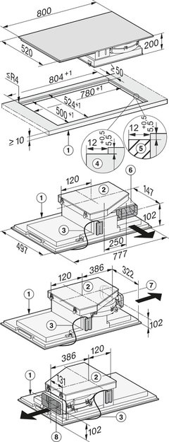 Индукционная варочная панель с вытяжкой Miele KMDA 7476 FL (preview 7)