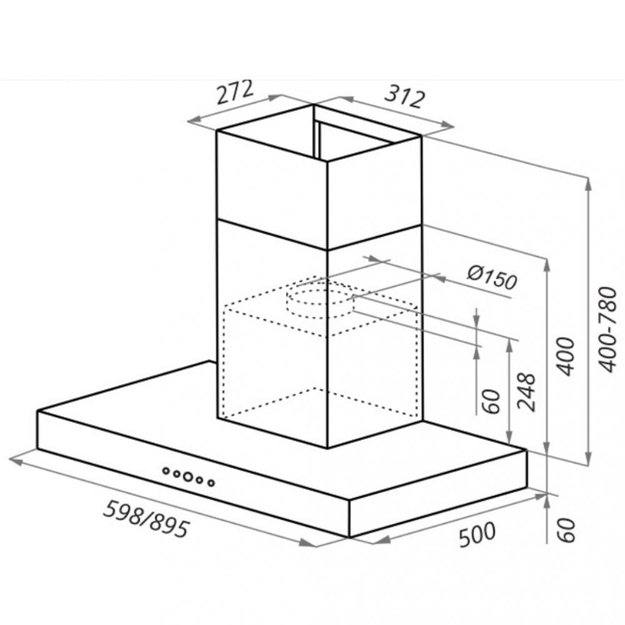 Встраиваемая кухонная вытяжка MAUNFELD Norfolk 60 нержавеющая сталь\черное стекло (preview 20)