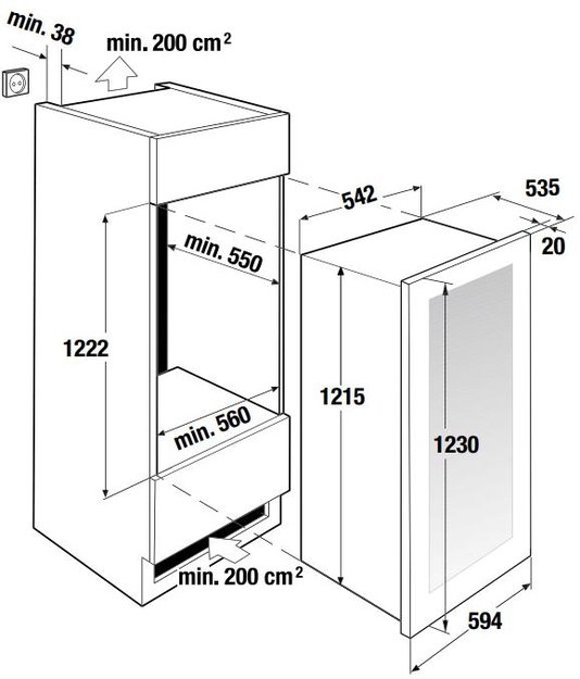 Встраиваемый холодильник для охлаждения вина Kuppersbusch FWK 4800.0 S1 (preview 4)