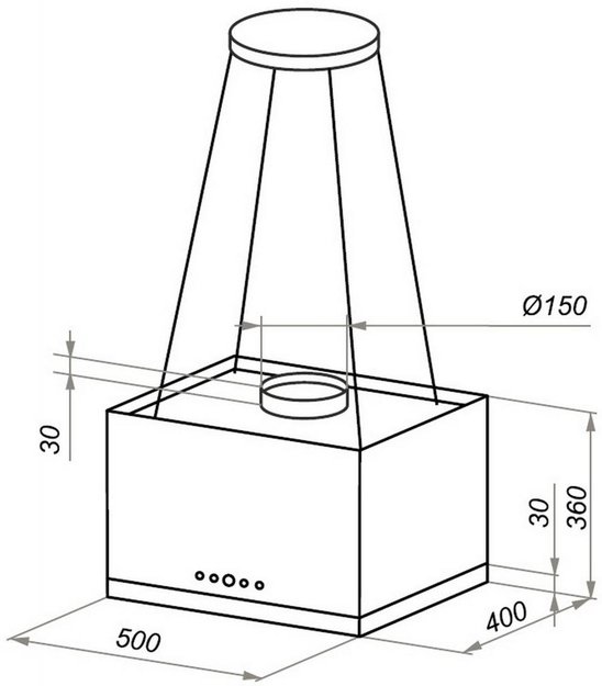 Кухонная вытяжка MAUNFELD Box Rope Isla 50 черный (preview 4)