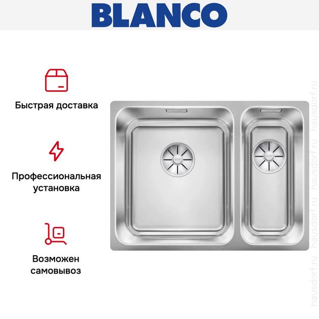 Мойка BLANCO SOLIS 340/180-IF нержавеющая сталь, мойка слева (preview 6)