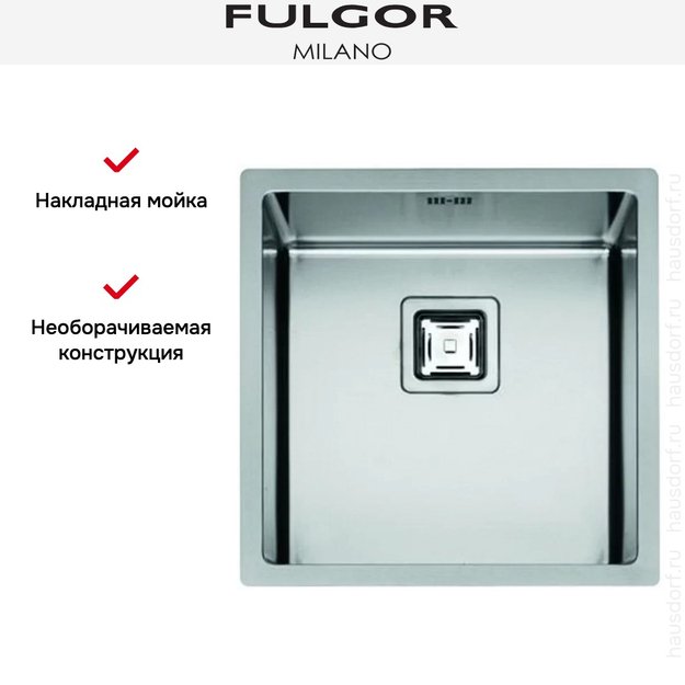 Мойка Fulgor Milano P1B 4545 Q F-SF (preview 4)