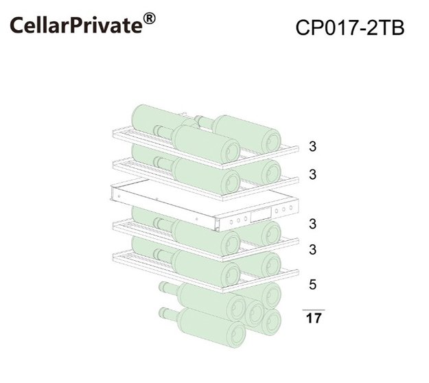 Встраиваемый под столешницу винный шкаф CellarPrivate CP017-2TB (фото 8) Встраиваемый под столешницу винный шкаф CellarPrivate CP017-2TB (preview 8)