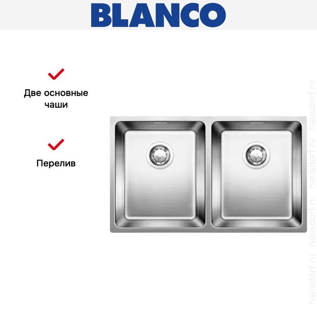 Мойка Blanco ANDANO 340/340-U нержавеющая сталь (preview 5)
