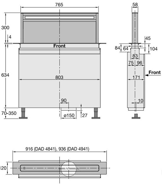 Встраиваемая в столешницу вытяжка Miele DAD 4841 Levantar (preview 6)
