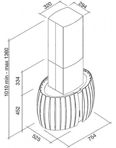Вытяжка Falmec Prestige isola 75 Vetro ix (800) white (preview 6)