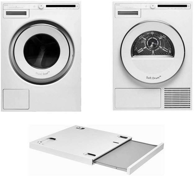 Asko Classic 8 (стиральная машина  W2086C.W/3 + сушильная машина T208H.W + выдвижная полка HSS1053W) (preview 1)