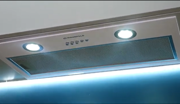Встраиваемая кухонная вытяжка MAUNFELD Fantasy 1000ST 60 черное стекло (video 3)