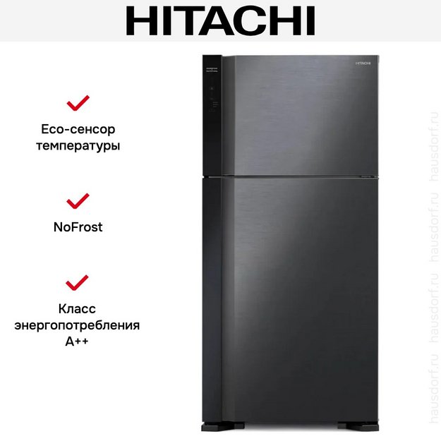 Холодильник Hitachi R-V 660 PUC7-1 BBK (preview 3)