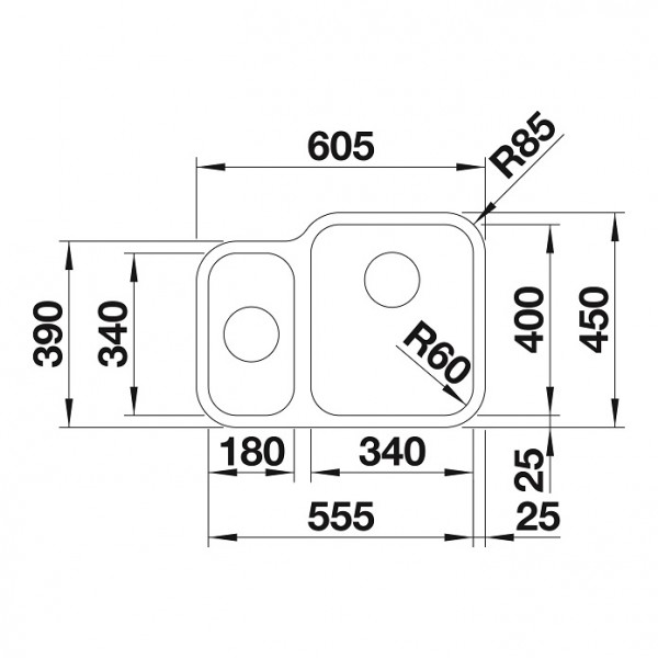 Мойка Blanco SUPRA 340/180-U клапан-автомат, чаша справа полированная нержавеющая сталь (preview 3)
