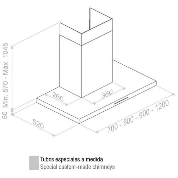 Вытяжка Pando P-401/80 IX V.750 SEC 230/50 (фото 3) Вытяжка Pando P-401/80 IX V.750 SEC 230/50 (preview 3)