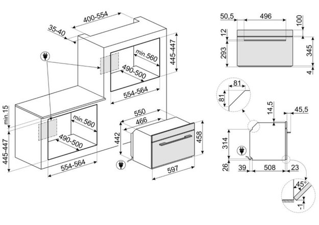 Комбинированный духовой шкаф с функцией СВЧ Smeg SF4102MCS (preview 5)