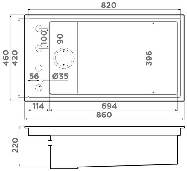 Мойка Omoikiri Kinaru Pro 86-U/I GB (фото 8) Мойка Omoikiri Kinaru Pro 86-U/I GB (preview 8)