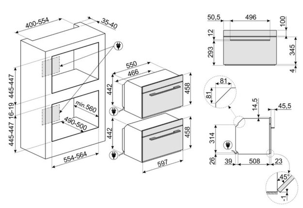 Комбинированный духовой шкаф с функцией СВЧ Smeg SF4102MCS (preview 4)
