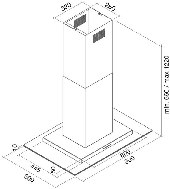 Вытяжка Falmec Exploit top isola 90 ix touchfree (800) ECP (preview 4)