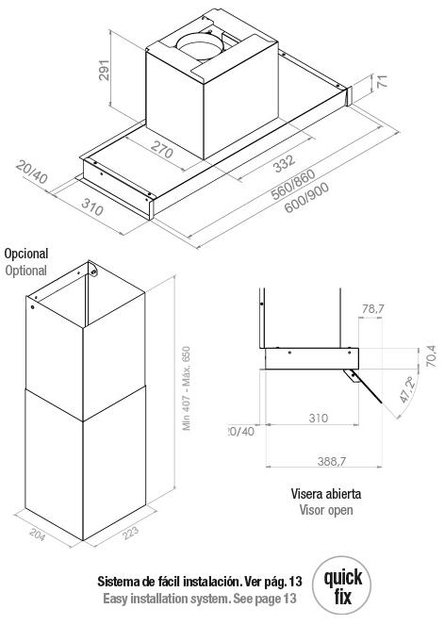 Встраиваемая вытяжка Pando TIS/60 CR.BLANCO V.850 (preview 5)