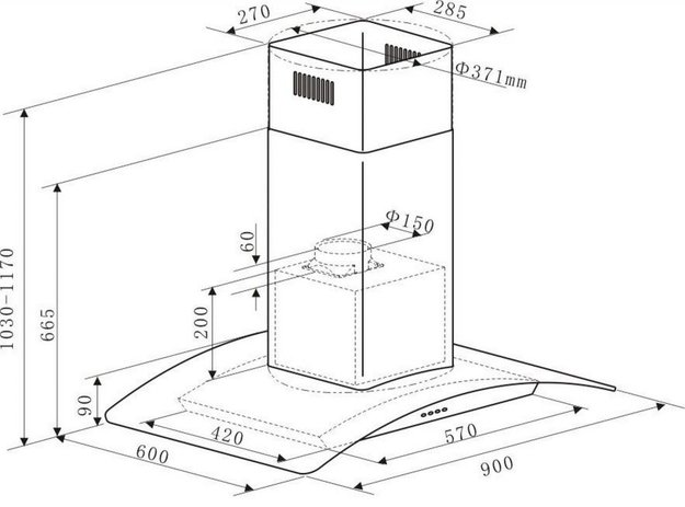 Кухонная вытяжка MAUNFELD Ancona PlusA 90 нержавеющая сталь\прозрачное стекло (preview 2)