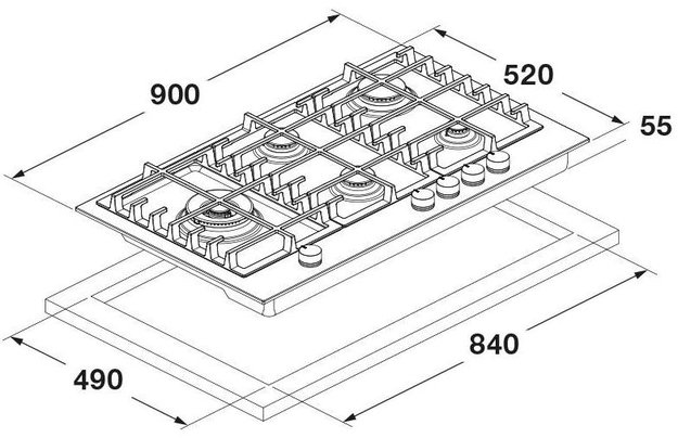 Варочная панель Fulgor Milano FCLH 905 G T WK BK (preview 10)