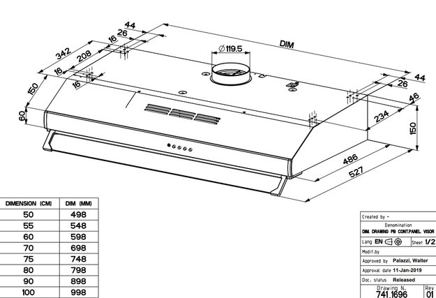 Встраиваемая вытяжка Faber 741 PB W A50 300.0557.512 (preview 2)