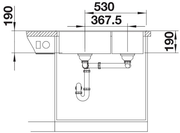 Мойка BLANCO LEGRA 8 SIlgranit кофе, чаша слева (preview 6)