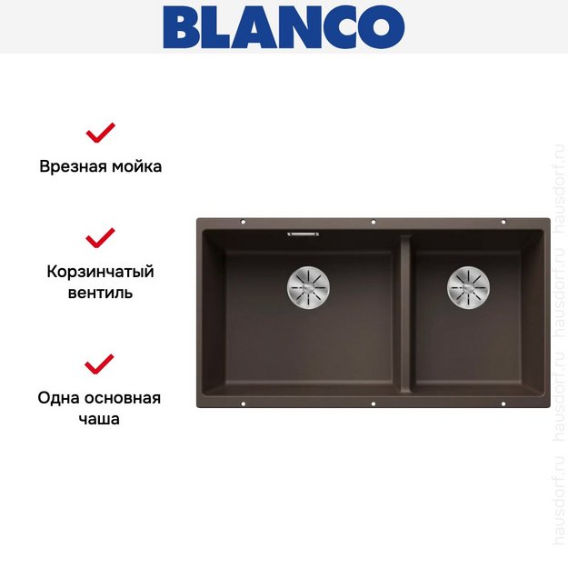 Мойка BLANCO SUBLINE 480/320-U Silgranit кофе (preview 8)