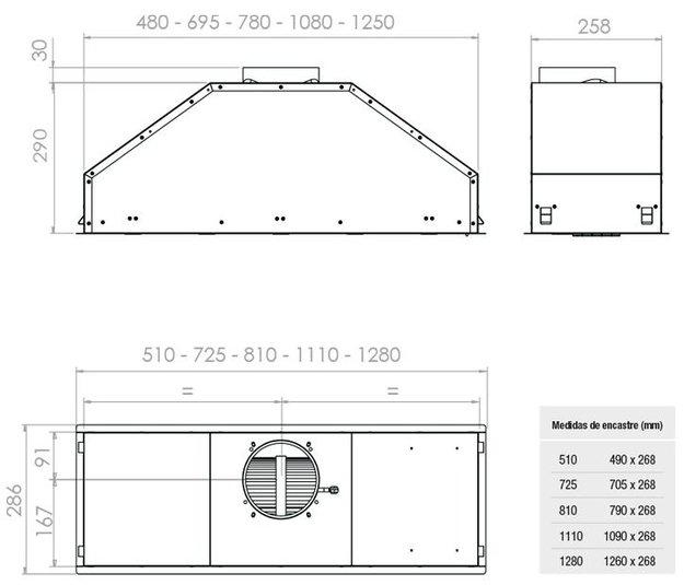 Встраиваемая вытяжка Pando GTI/810 INOX V.1050 ECO SEC PLUS (preview 4)