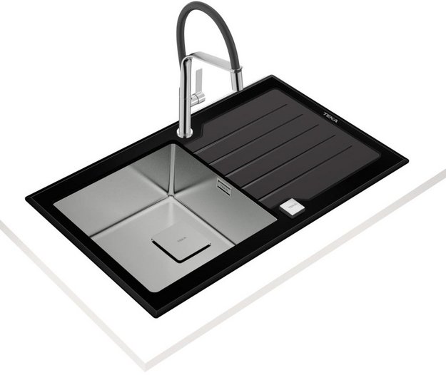 Врезная раковина Teka Diamond RS15 1B 1D 86 BLACK (preview 2)