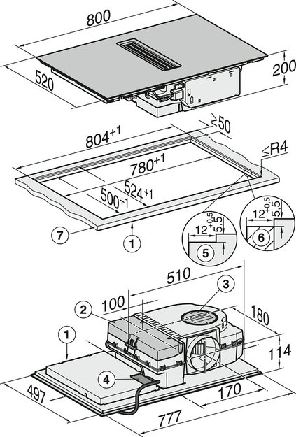 Варочная панель с вытяжкой Miele KMDA 7272 FL-U (preview 8)