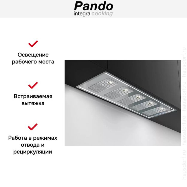 Встраиваемая вытяжка Pando GTI/725 INOX V.1050 ECO SEC PLUS (preview 7)