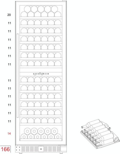 Винный шкаф Dunavox DX-166.428DMBK (preview 6)