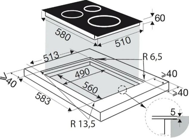 Индукционная варочная панель Brandt BPI364DPW (preview 5)