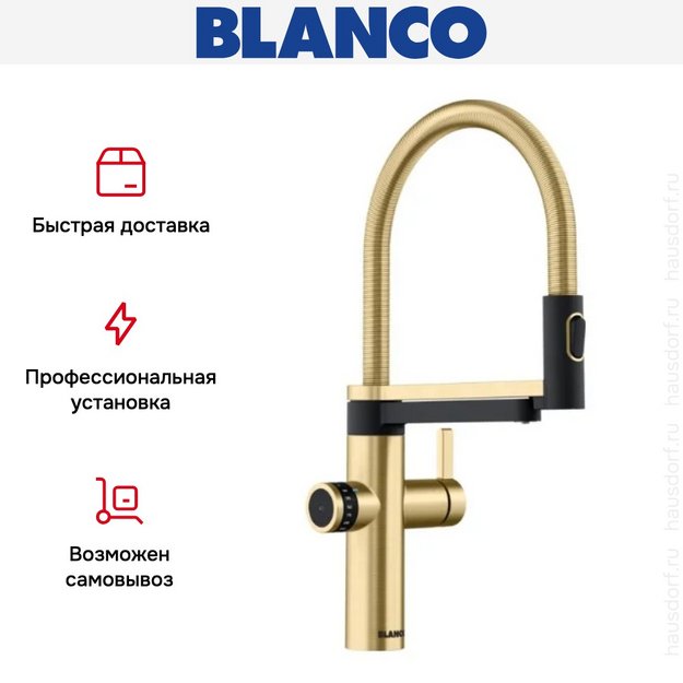 Смеситель 3-в-1 Blanco EVOL-S Pro Filter 527430 золото (preview 5)