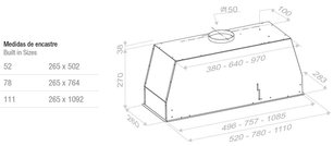 Встраиваемая вытяжка Pando NCR/52 INOX-CR.NEGRO V.850 SEC фото 3 в Новосибирске