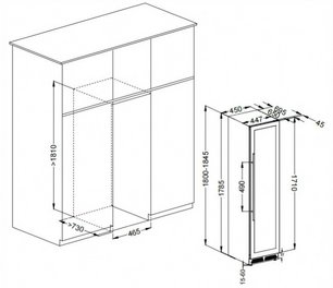 Винный шкаф Meyvel MV106-KST2 Slim фото 4 в Новосибирске