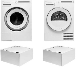 Asko Classic 12 (стиральная машина W2086C.W/3 + сушильная машина T208H.W + напольный ящик HPS5323W (2 шт)) фото в Новосибирске