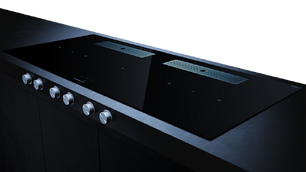 Индукционная варочная поверхность с вытяжкой Kuppersbusch KMI 12850.0 SR-E Stainless steel фото 3 в Новосибирске