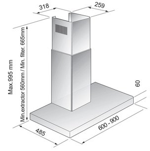 Вытяжка Korting KHC 6957 X фото 4 в Новосибирске