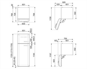 Холодильник Смег FAB30LOR3 фото 3 в Новосибирске Холодильник Smeg FAB30LOR3 фото 3 в Новосибирске