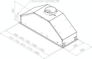 Встраиваемая вытяжка Pando GTI/510 NEGRO V.1050 ECO SEC PLUS фото 2 в Новосибирске
