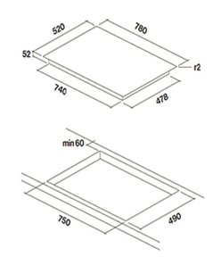 Варочная панель FALMEC PIANO INDUZIONE (78 Х 52) фото 2 в Новосибирске