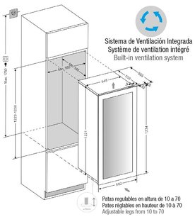 Встраиваемый винный шкаф Pando PVMAV 124-70CRR фото 3 в Новосибирске