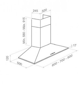 Вытяжка Pando P-227/70 IX 850 S.E.C. 230/50 фото 3 в Новосибирске