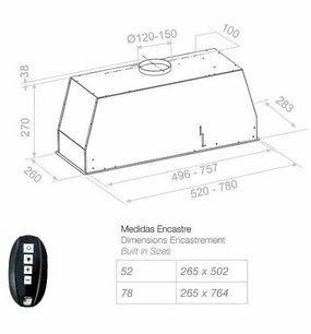 Встраиваемая вытяжка Pando NEO/52 INOX V. 830 SEC фото 2 в Новосибирске