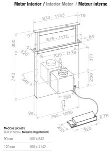 Встраиваемая в столешницу вытяжка Pando E-320/120 INOX V.950 SEC фото 3 в Новосибирске